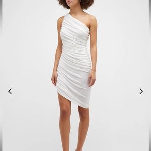 Norma kamali diana dress mini white one shoulder dress 70’s NWT
